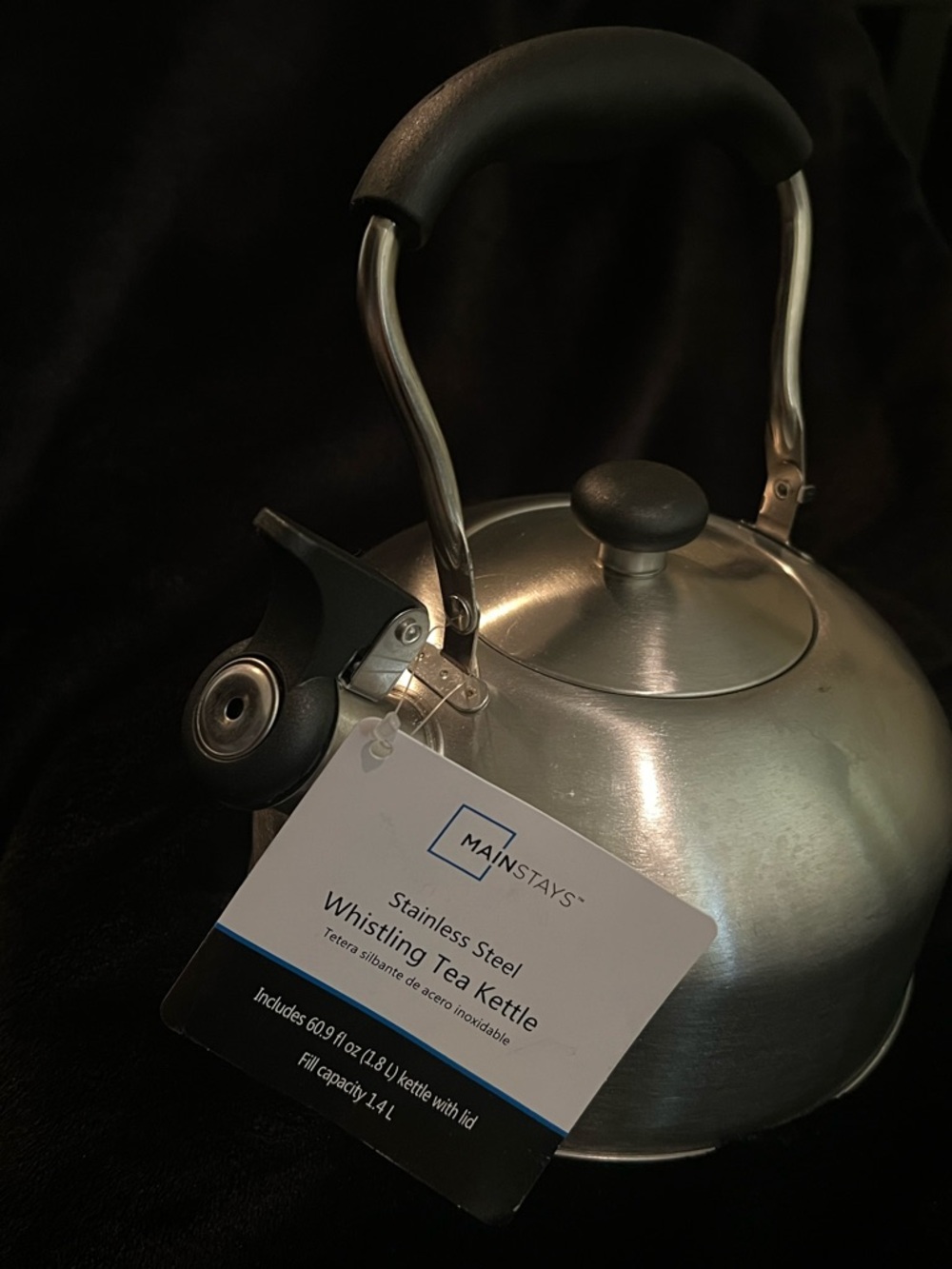 Mainstays Silver Stainless Steel Whistling Tea Kettle